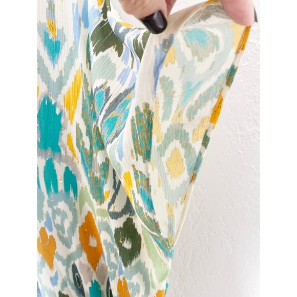 ZARA Women's Cat Eye Multicolor Metallic V Neck Kaftan Boho Blogger Favorite - Picture 11 of 14